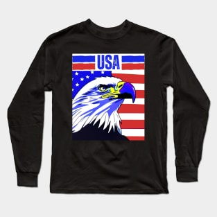 american bald eagle usa flag shirt 4th of july eagle usa Long Sleeve T-Shirt